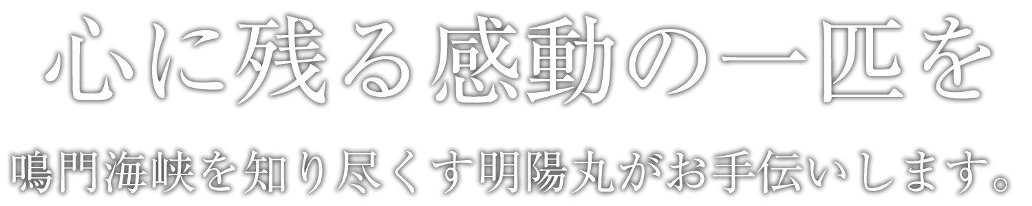 心に残る感動の一匹を。鳴門海峡を知り尽くす明陽丸がお手伝いします。ジギング・タイラバにも対応いたします。